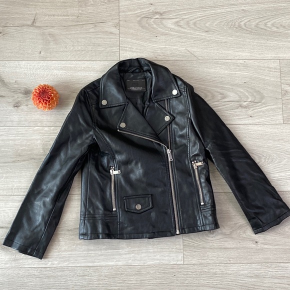 Zara Other - Zara Girls Faux Leather Motor Jacket